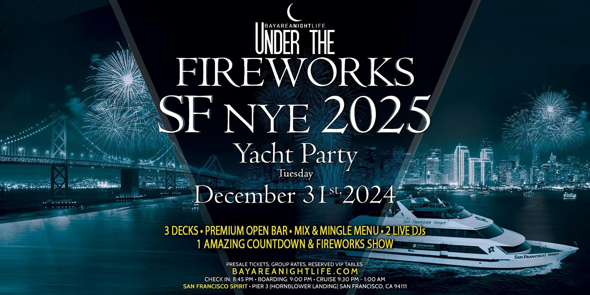 2025 sf new year's eve under the fireworks cruise