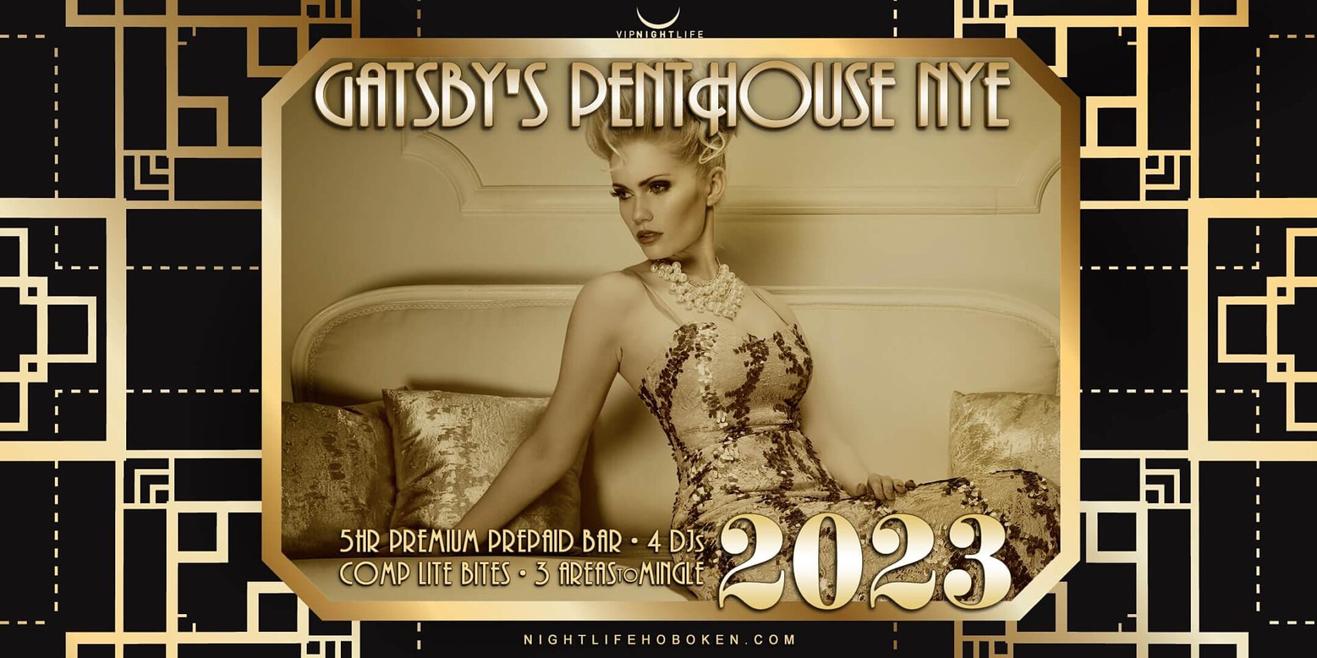 Hoboken New Year's Eve Party 2023 Gatsby's Penthouse VIP Nightlife