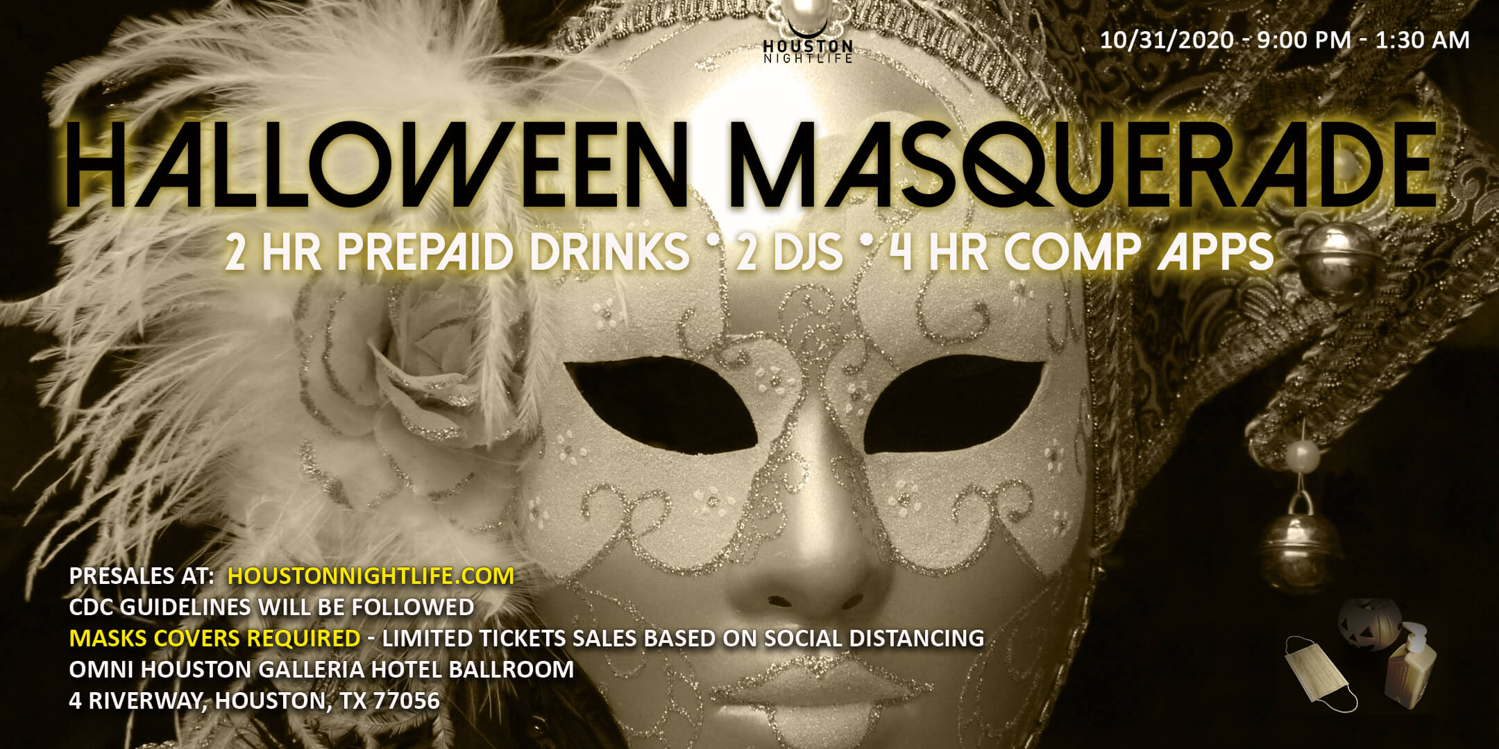 Haunted Omni Houston Hotel Exclusive Halloween Masquerade Costume Ball Vip Nightlife