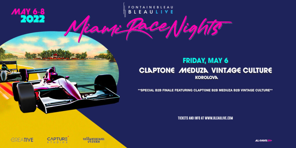 BleauLive - Miami Race Nights Friday with Claptone, Meduza, Vintage Culture
