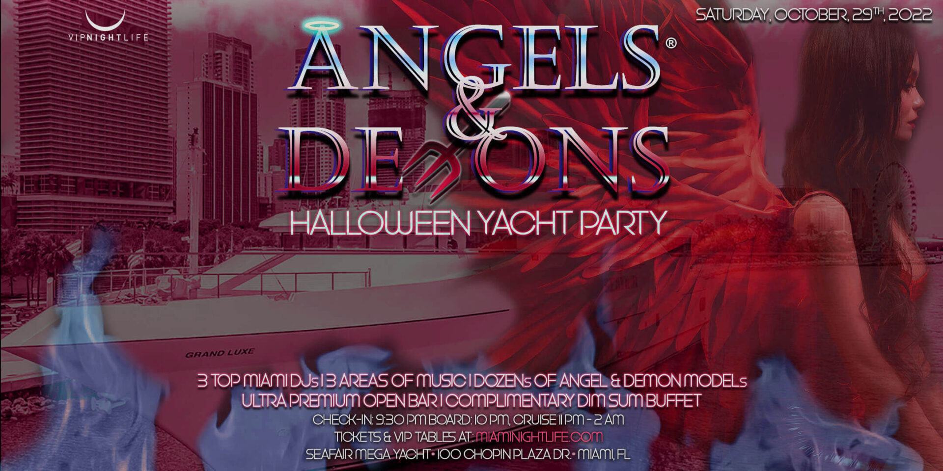 Miami Halloween Yacht Party Angels & Demons VIP Nightlife