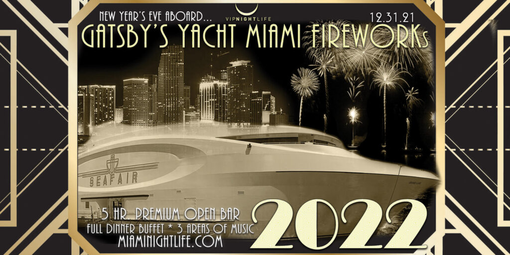 New Year's Eve 2022 Miami Fireworks Party Cruise - Seafair Mega Yacht