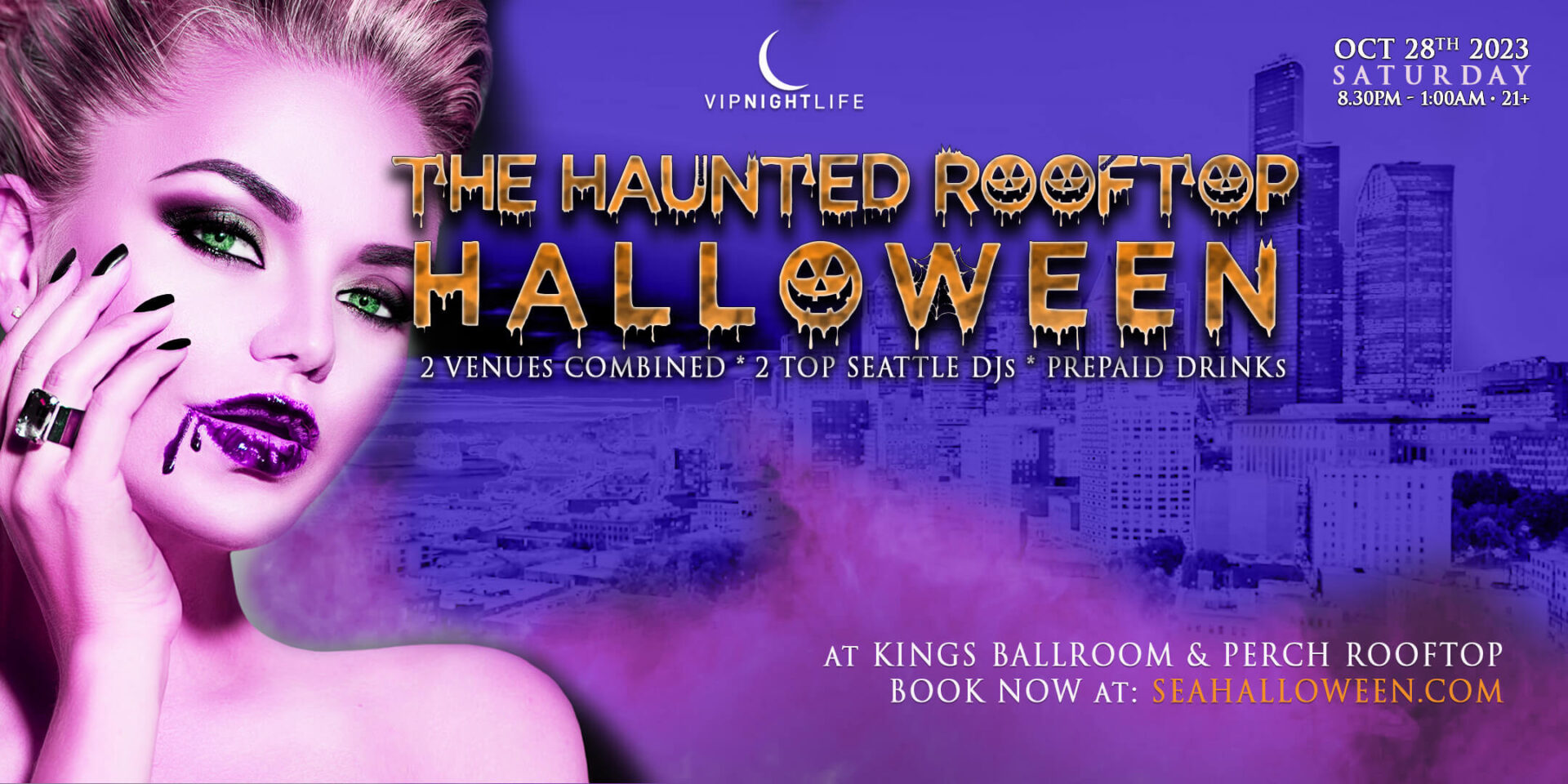 Seattle Halloween Haunted Hotel Rooftop Party VIP Nightlife