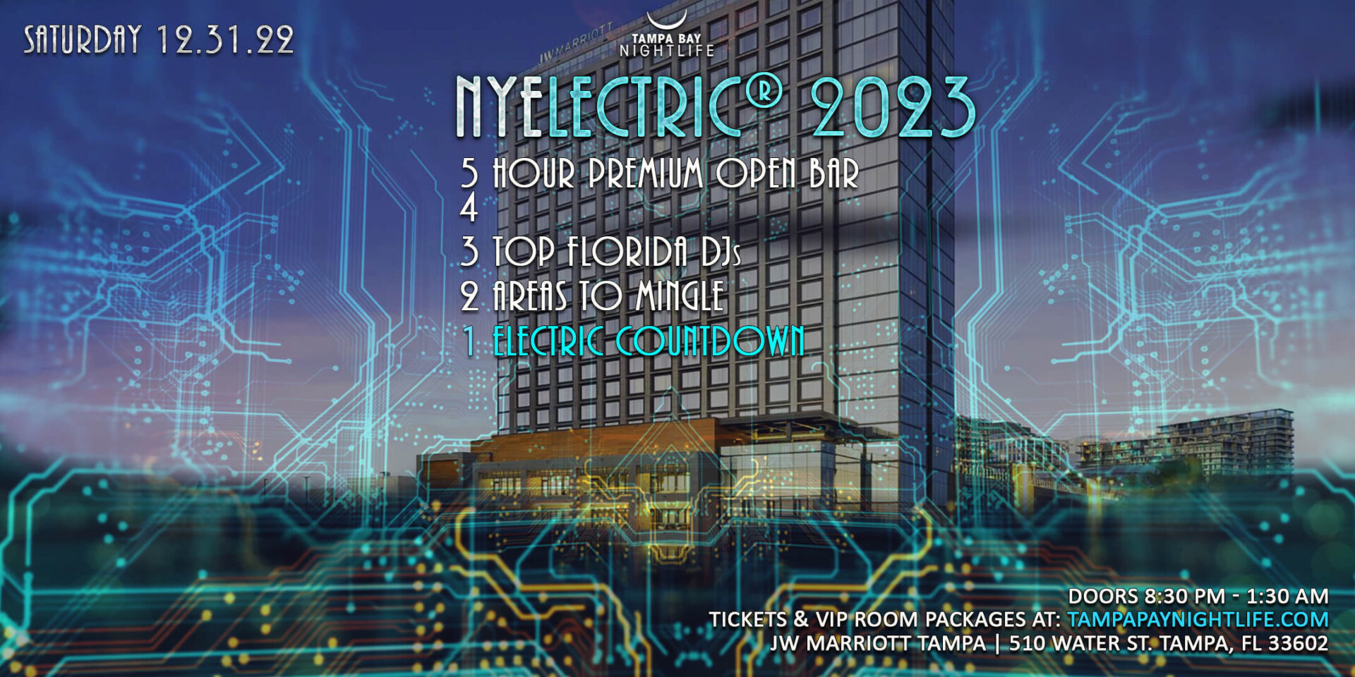 Tampa New Year's Eve Party Countdown NYElectric 2023 VIP Nightlife