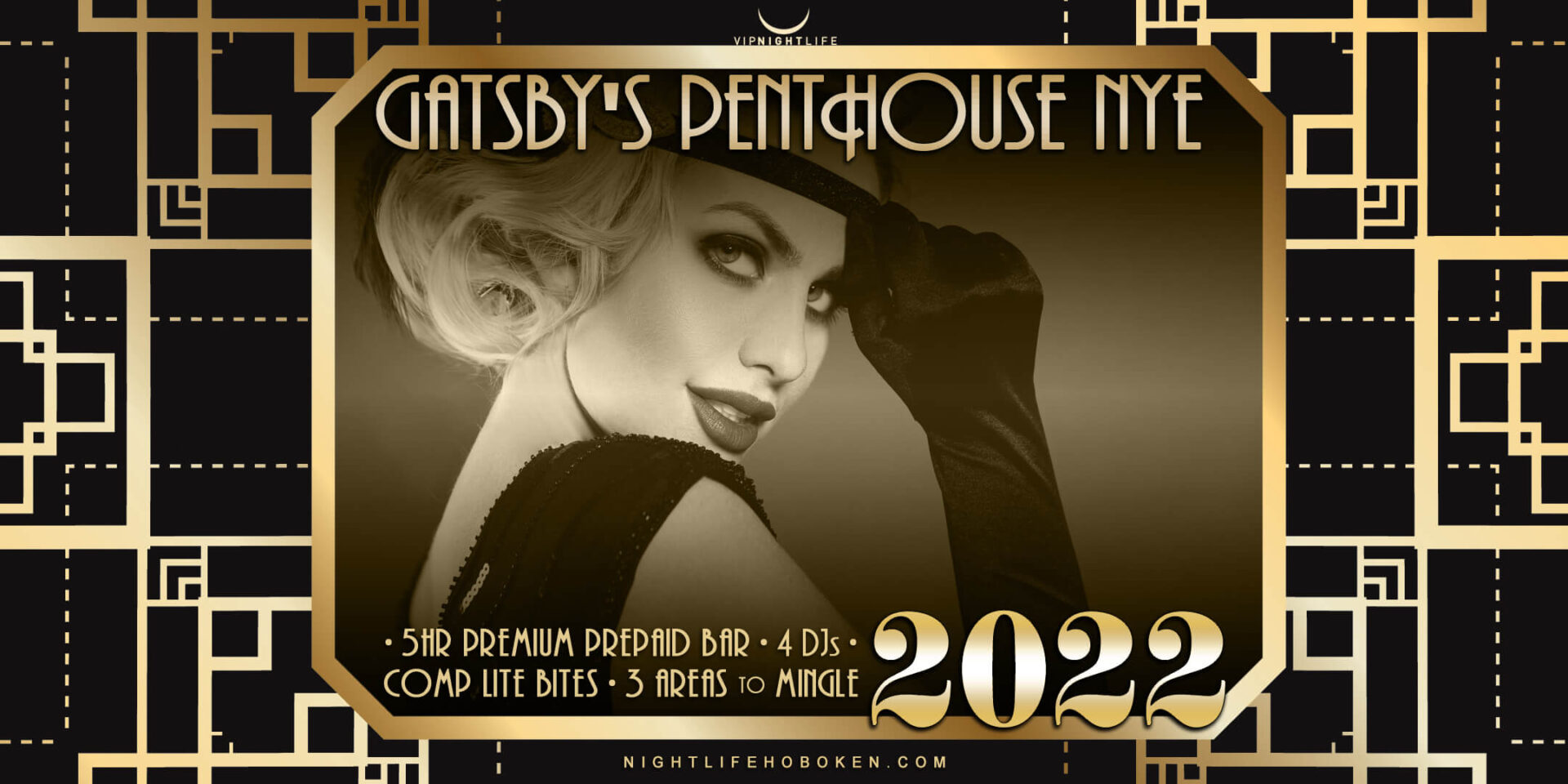 Hoboken New Year's Eve Party 2022 Gatsby's Penthouse VIP Nightlife