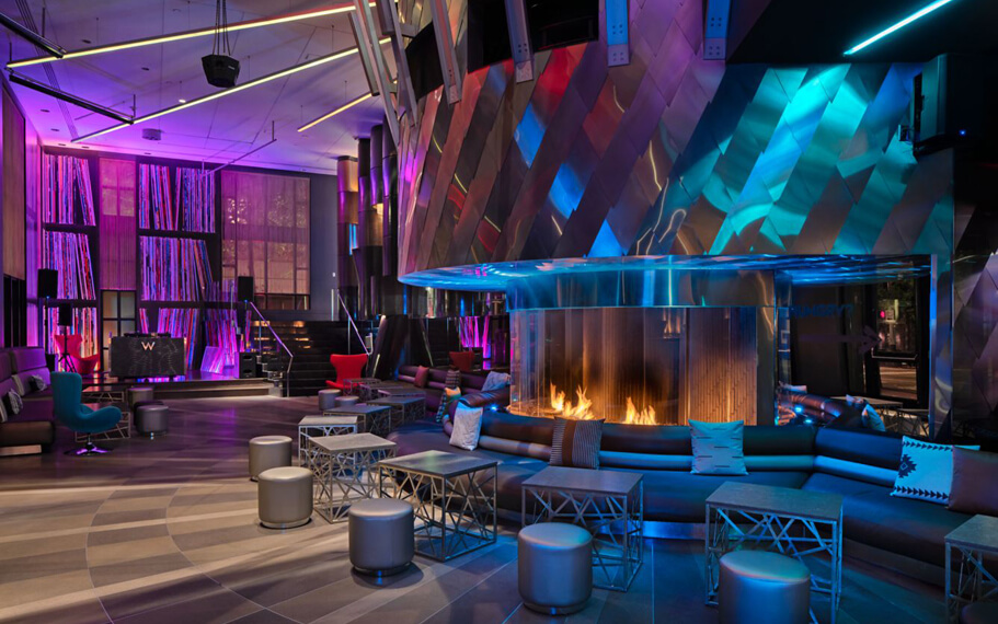 W Seattle Hotel Lobby Fireplace