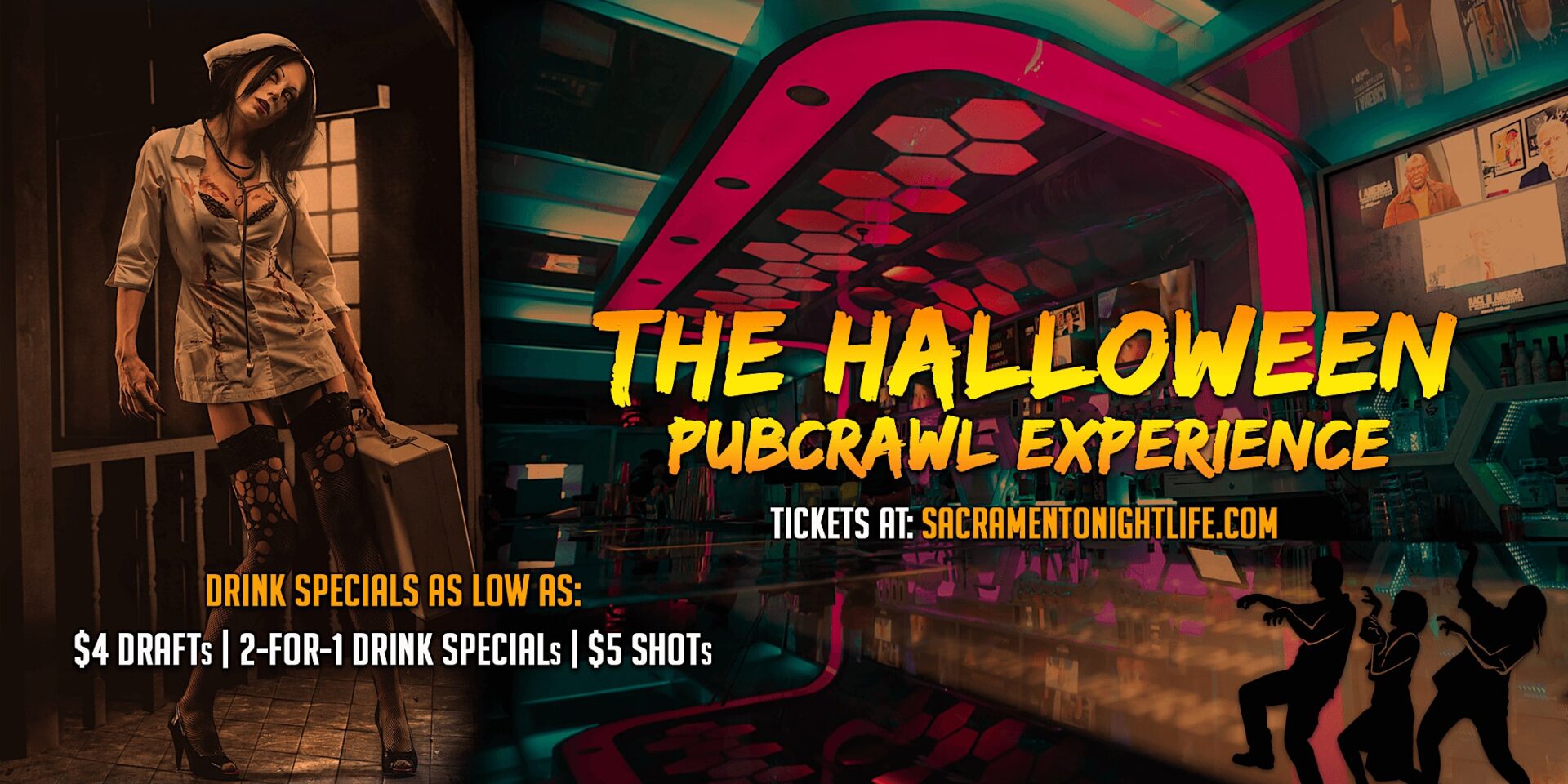 Sacramento Halloween Pub Crawl Party Friday Vip Nightlife