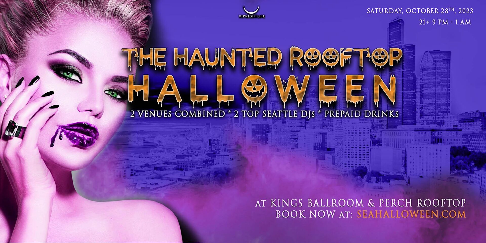 Seattle Halloween Haunted Hotel Rooftop Party VIP Nightlife