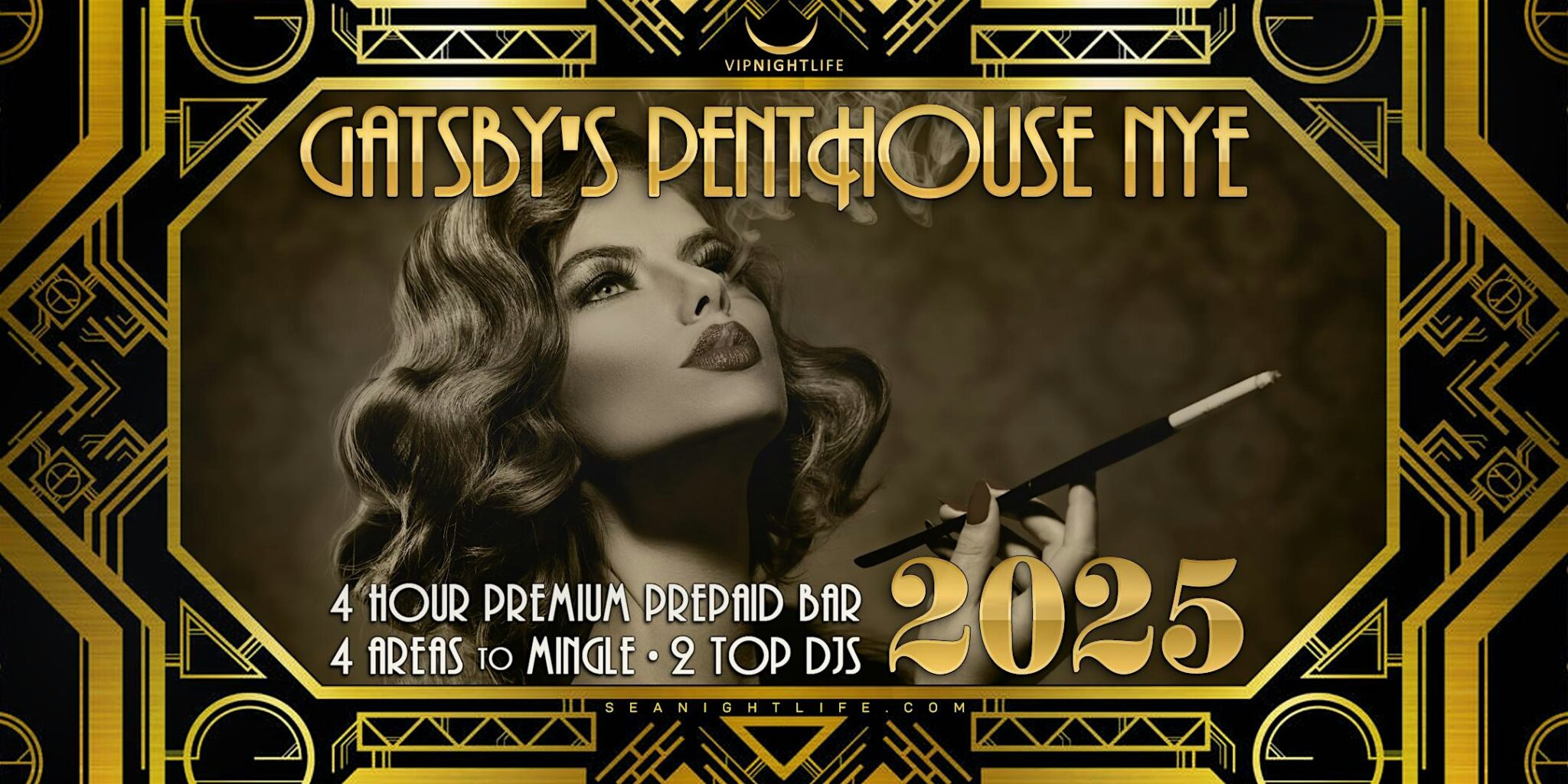 Seattle New Years Eve Party 2025 Gatsby's Penthouse VIP Nightlife